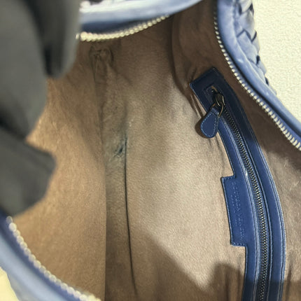 Bottega Veneta Veneta Hobo Medium Navy Intrecciato Leather Bag 40cm
