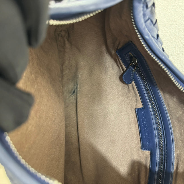 Bottega Veneta Veneta Hobo Medium Navy Intrecciato Leather Bag 40cm