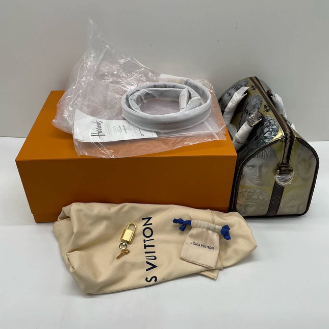 Louis Vuitton Speedy 25 Bandouliere Fornasetti Museum Gold