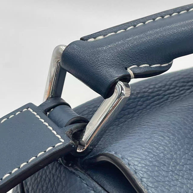 Loewe Puzzle Small Navy Grained Calfskin Leather Bag