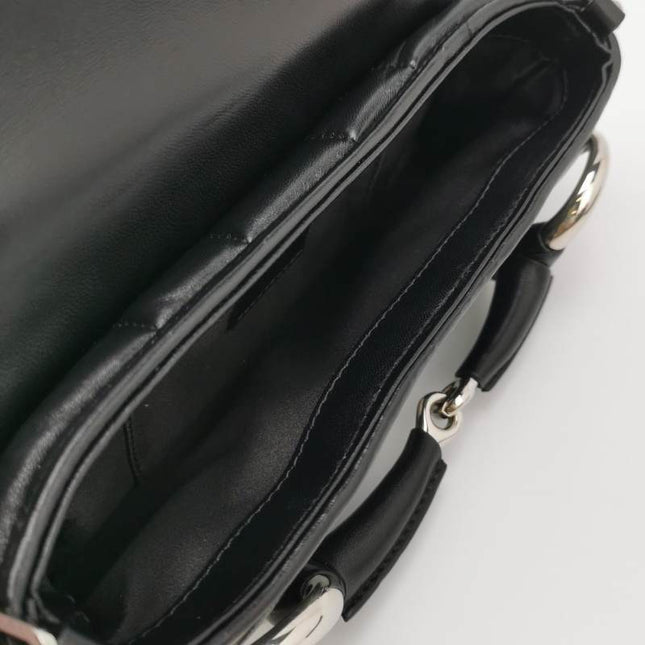 Gucci Horsebit 1955 Chain Shoulder Bag Small Padded Leather Black S23