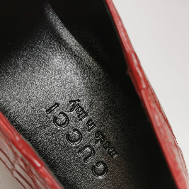 Gucci Men's Jordaan Crocodile Loafer Red Size 40.5