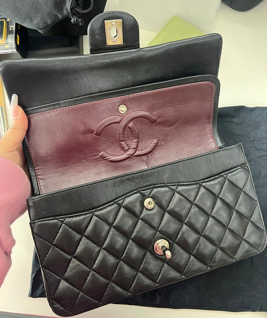 Sold Chanel Classic Flap Black lambskin leather Silver hardware