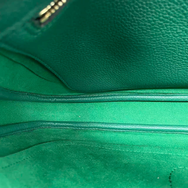 Gucci Jackie 1961 Green Grained Leather Bag Small with Adjustable Strap