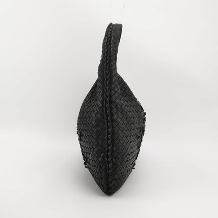Sold Bottega Veneta Intrecciato Hobo Bag Medium Black Lambskin leather 45cm