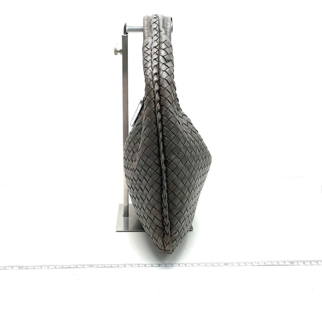 Bottega Veneta Hobo Bag Lambskin leather Grey Medium 40cm
