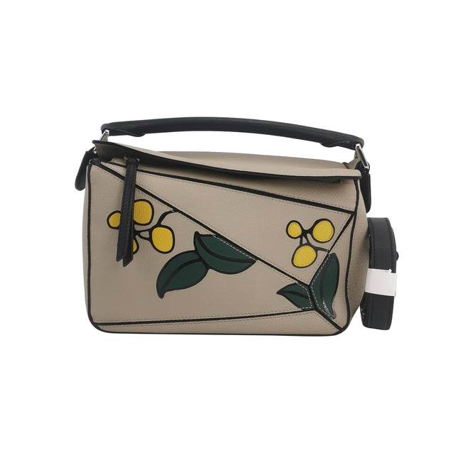 Loewe Puzzle Small Beige Herbarium Holiday Collection Calfskin Leather Crossbody Bag-Luxbags