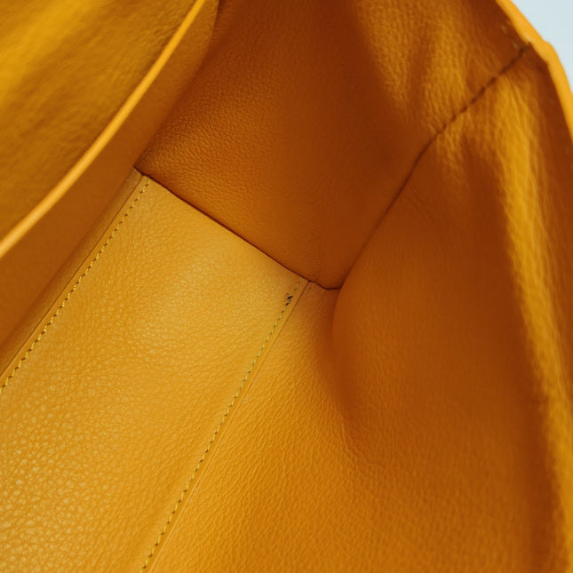 Goyard Saigon Mini Yellow Canvas and Leather Wooden Top Handle Crossbody Bag