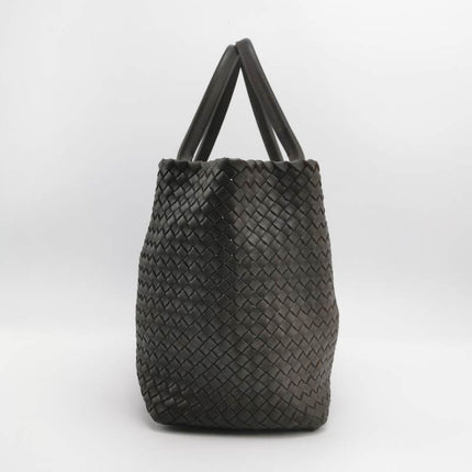 Sold Bottega Veneta Cabat Large Intreccio Leather Tote Bag Dark Chocolate Brown with Pouch