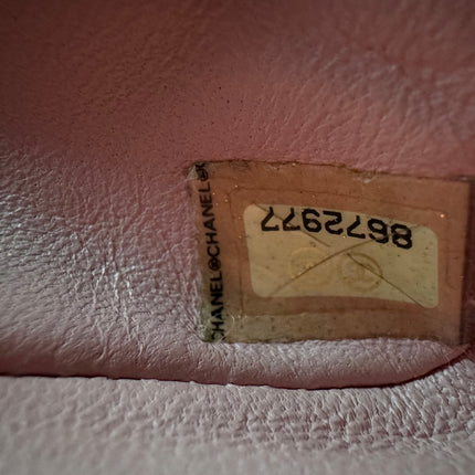 Chanel Classic Flap Medium Happy Stitch Pink Leather with Contrast White Trim