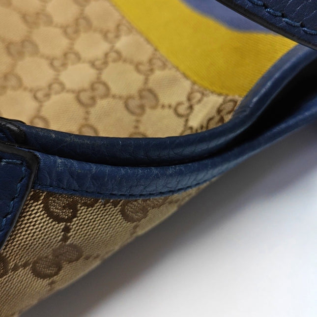 Gucci Jackie 1961 Soft Medium Navy Leather and Monogram