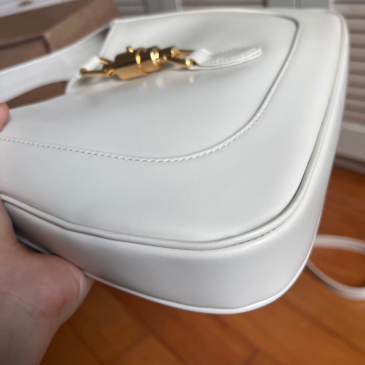 Sold Gucci Jackie 1961 Small Leather Bag with Adjustable Strap White