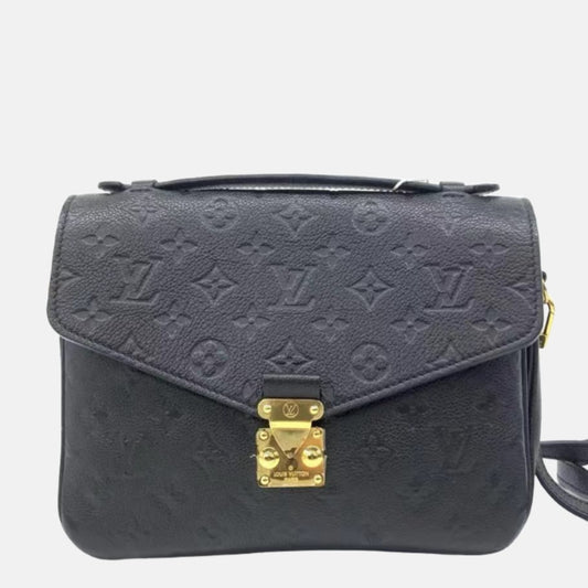 Louis Vuitton Pochette Métis Monogram Empreinte Leather Black-Luxbags