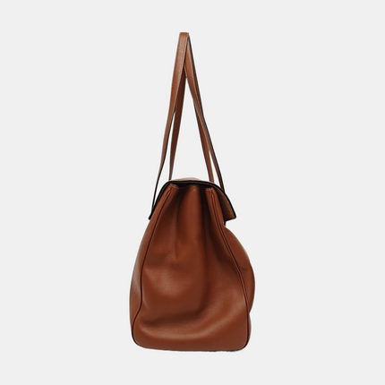 Celine Soft 16 Bag Large Caramel Natural Tan Smooth Satin Calfskin Leather