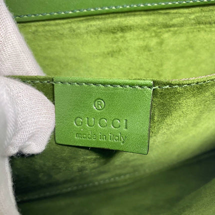 Sold Gucci Horsebit 1955 Green Crocodile Skin Shoulder Bag Large
