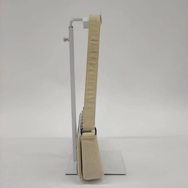 Chanel Ivory Jersey Evening Bag with Mirrored Pyramid Studs Ice Cube Chocolate Bar Shoulder Bag