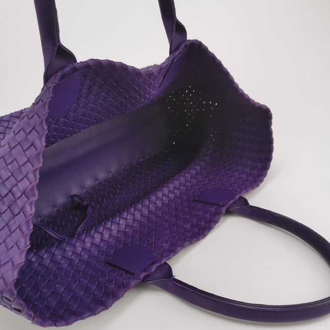 Bottega Veneta Cabat Large Intreccio Leather Tote Bag Purple with Pouch 40cm