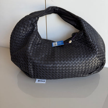 Bottega Veneta Belly Hobo Intrecciato Black Large 50cm-Luxbags