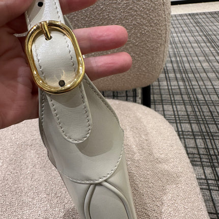 Gucci Jackie 1961 White Leather Bag with Adjustable Strap Size Small