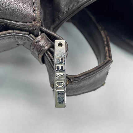 Fendi Mamma Baguette Chocolate Brown Lambskin Leather Silver Hardware