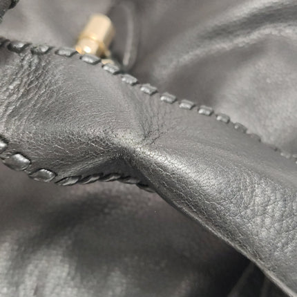 Gucci Jackie Soft Large Black Leather Shoulder Bag With Strap