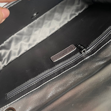 Sold Chanel Ice Cube Chocolate Bar Classic Flap Metallic Silver PVC with Leather