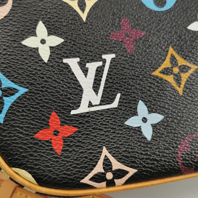 Louis Vuitton x Takashi Murakami Sologne Messenger Crossbody Bag Black Multicolor