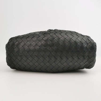 Bottega Veneta Pouch Large Intrecciato Black Calfskin Leather Clutch