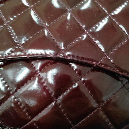 Chanel 2.55 Jumbo Double Flap Burgundy Patent Leather Silver HW 2010