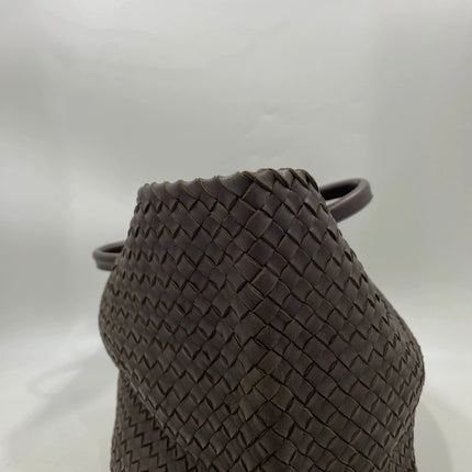 Bottega Veneta Cabat Tote Intreccio Leather Dark Chocolate Brown 40cm