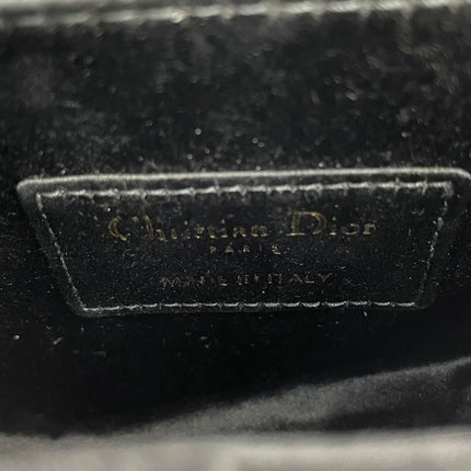 Dior Saddle Mini Silk Handbag Black with crystals
