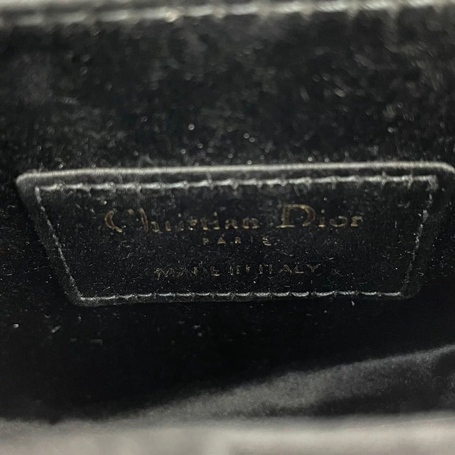 Dior Saddle Mini Silk Handbag Black with crystals