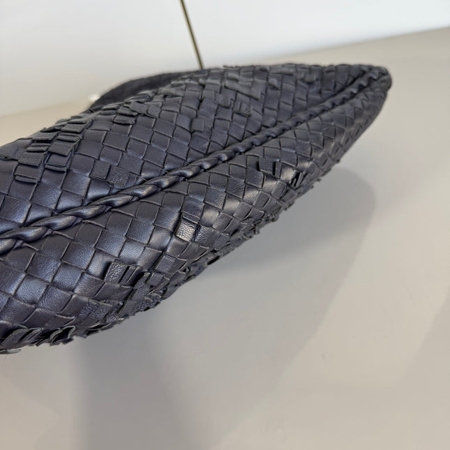 Bottega Veneta Veneta Hobo Dark Navy Intrecciato Leather Bag 47cm