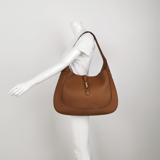 Gucci Jackie 1961 Caramel Tan Large Shoulder Bag with Strap