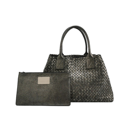 Bottega Veneta Cabat Large Intreccio Leather Tote Bag Metallic 40cm-Luxbags
