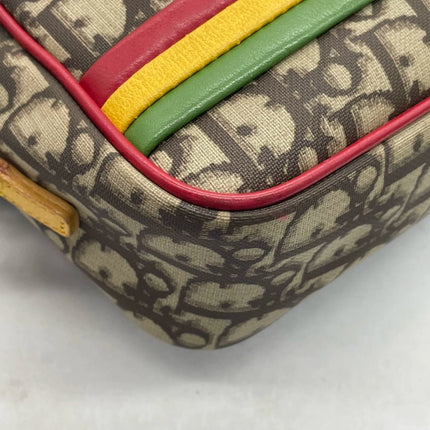 Dior No. 2 Rasta Trotter Camera Bag Beige Monogram Red Yellow Green Web Strap