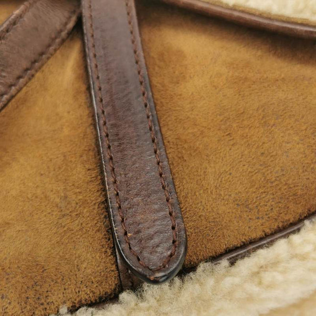 Sold Dior Saddle Vintage Shoulder Bag Shearling Brown and While