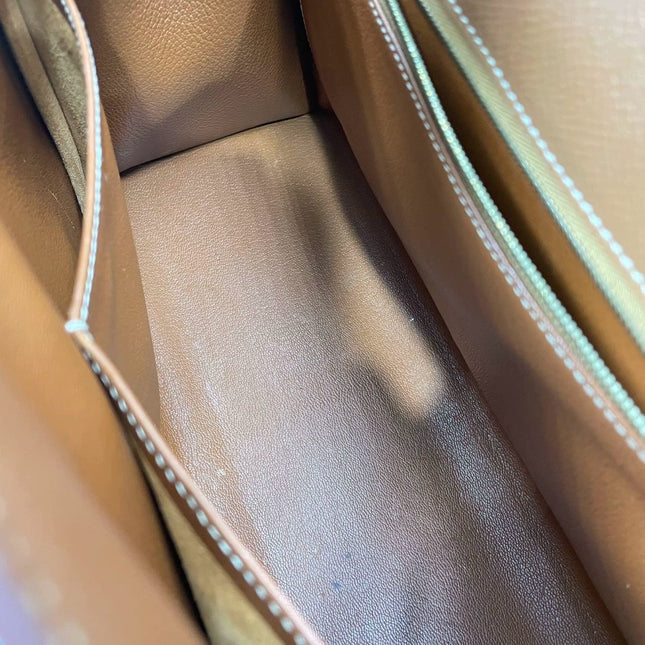 Hermes Kelly 32 Sellier Gold Epsom Leather Gold HW Double Ring 2002