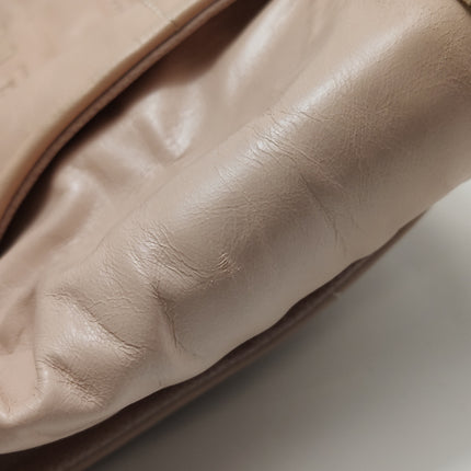 Chanel Deauville Tote Medium Pink Leather Top Handle Leather Chain Straps