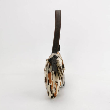 Fendi Baguette Pony hair in leopard print Brown