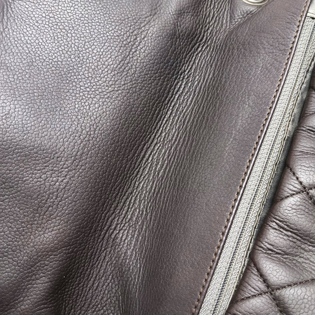 Chanel Coco Casual Flap Bag Quilted Caviar Large Brown Leather