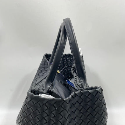 Bottega Veneta Cabat Large Intreccio Leather Tote Bag Black 40cm