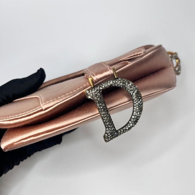 Sold Dior Saddle Mini Silk Pink with crystals l
