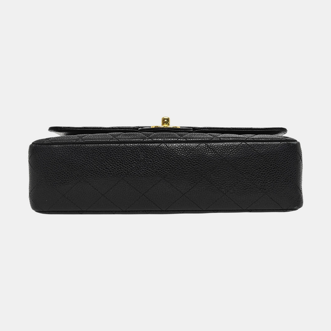 Chanel Classic Flap Medium Black Caviar Leather with 24k Gold Hardware, 2008