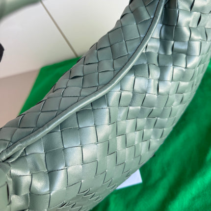 Bottega Veneta Hop Hobo Small Leather Aloe Vera Green
