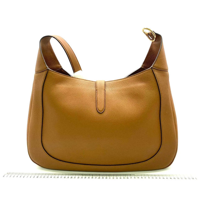 Sac porté épaule large Gucci Jackie 1961 camel avec bandoulière