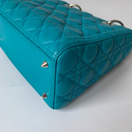Sold Lady Dior Medium Bag Blue Cannage Lambskin Leather