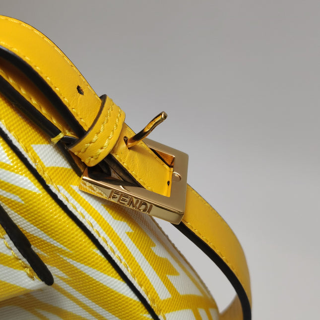 Fendi Baguette 1997 Re-edition Yellow Psychedelic Print Canvas Shoulder Bag