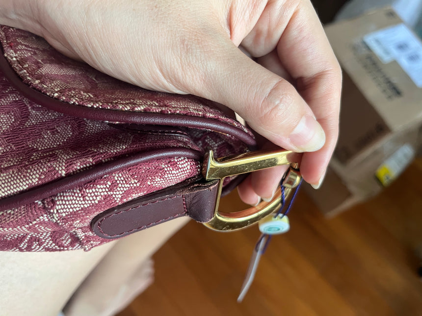 Sold Dior Saddle Vintage Red Burgundy Oblique