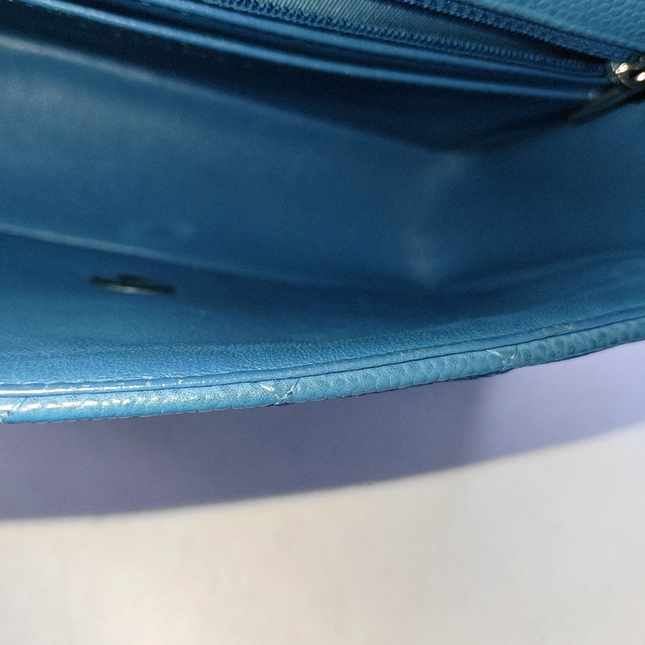 Chanel Classic Flap Rectangular Mini Blue Caviar Leather
